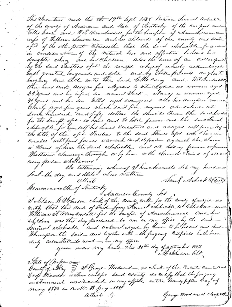 Deed of Trust: S. Arbuckle to A. Lawrence