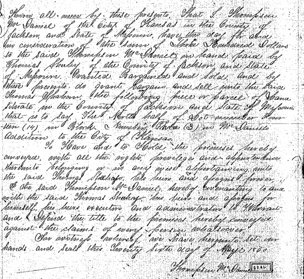 Bill of Sale: W. Bullard to W. Gault, J. Campbell