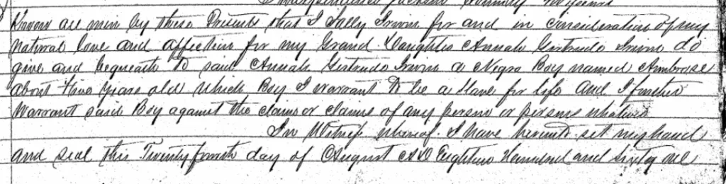 Deed of Gift: S. Irwin to A. G. Irwin