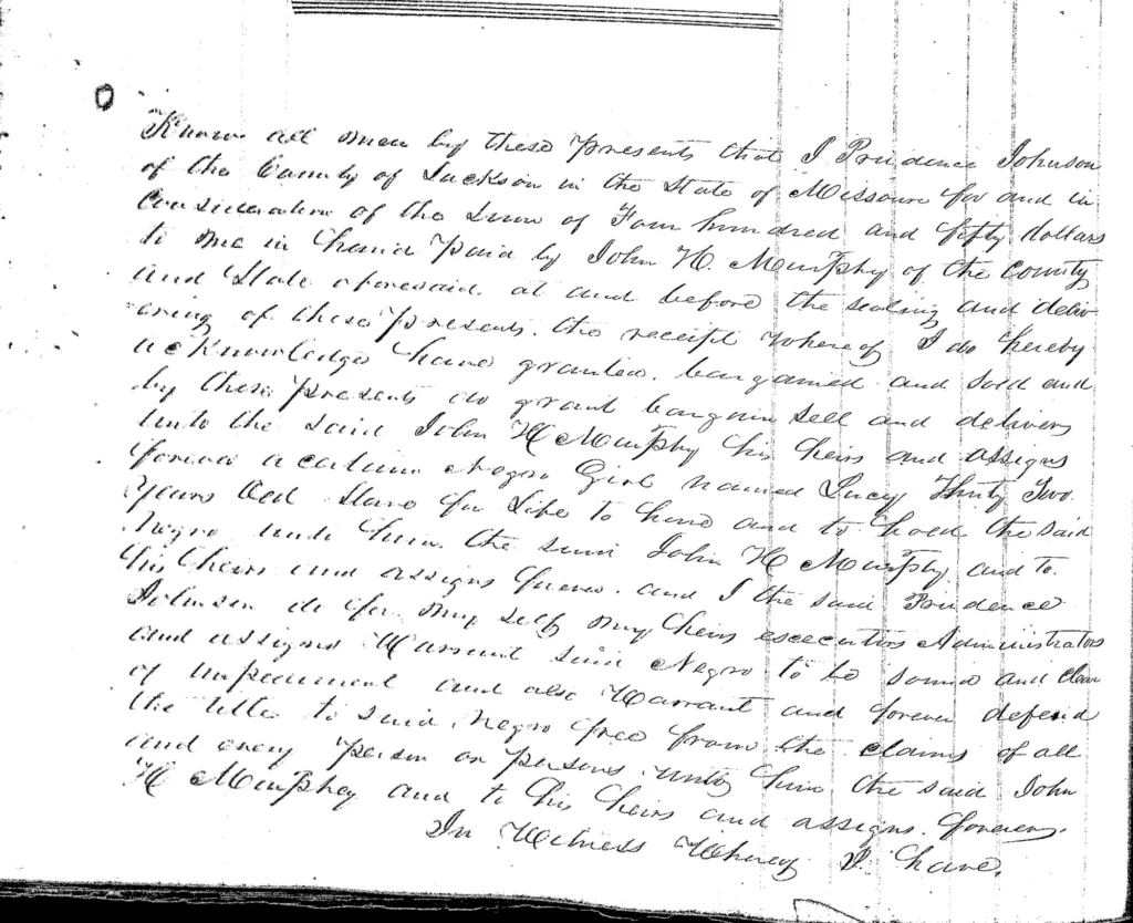Bill of Sale: P. Johnson to J.H. Murphy