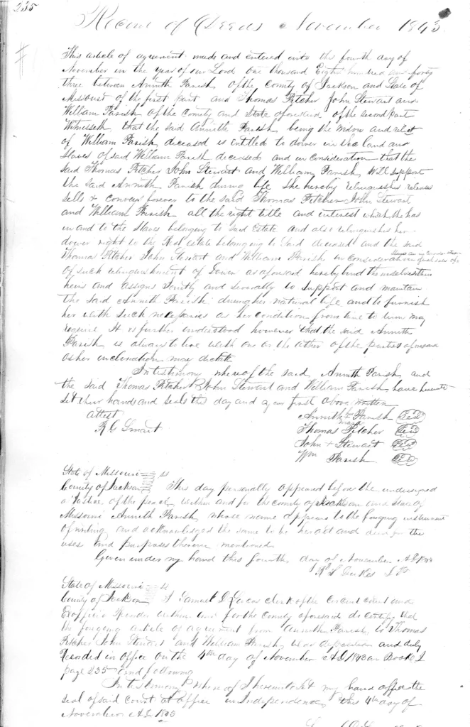 Deed of Trust: Estate of W. Parish