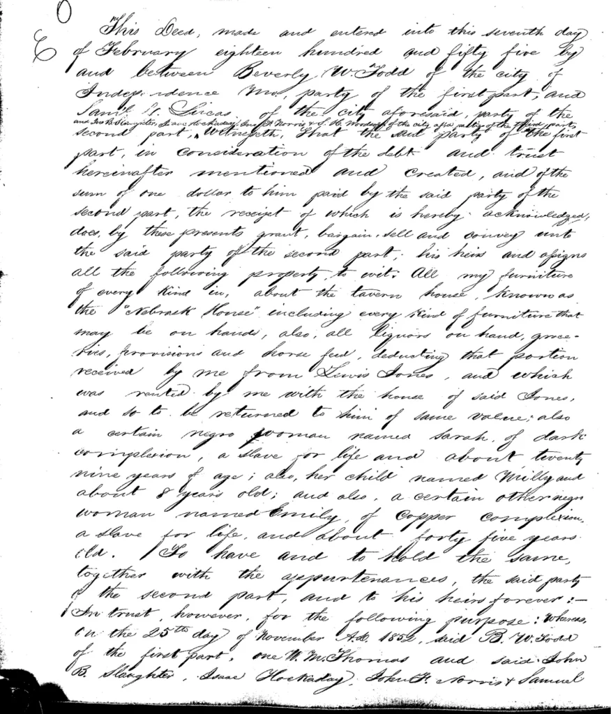 Deed of Mortgage: B. W. Todd to S. D. Lucas