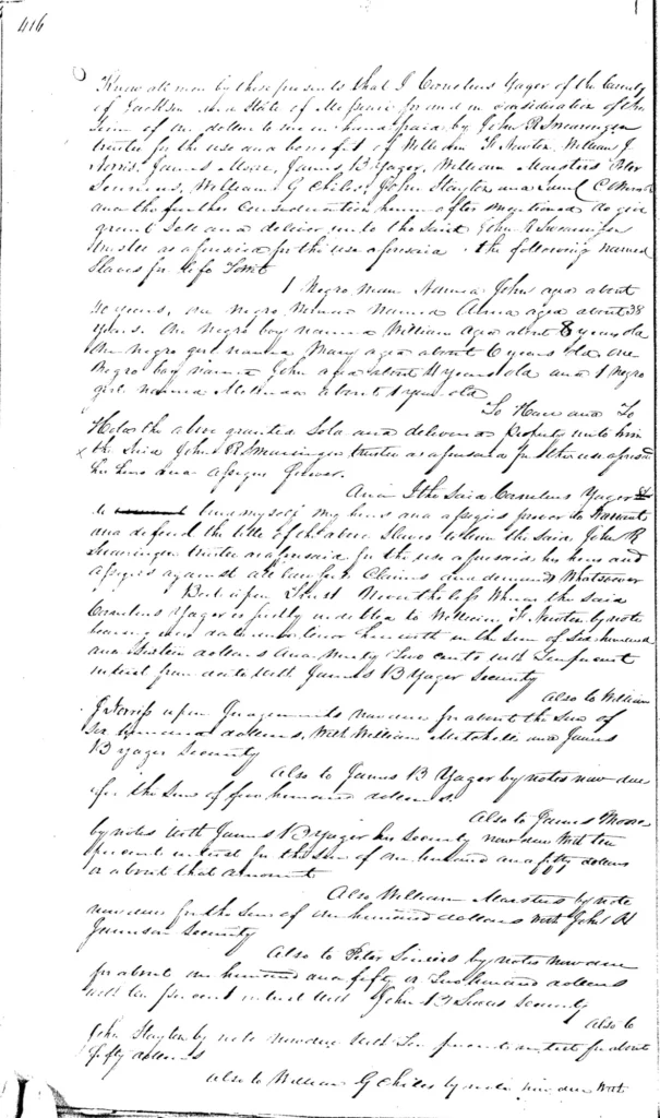 Deed of Trust: C. Yager