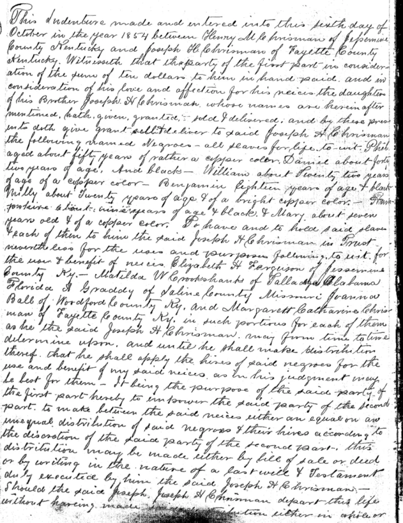 Deed of Trust: H. Chrisman to J. Chrisman