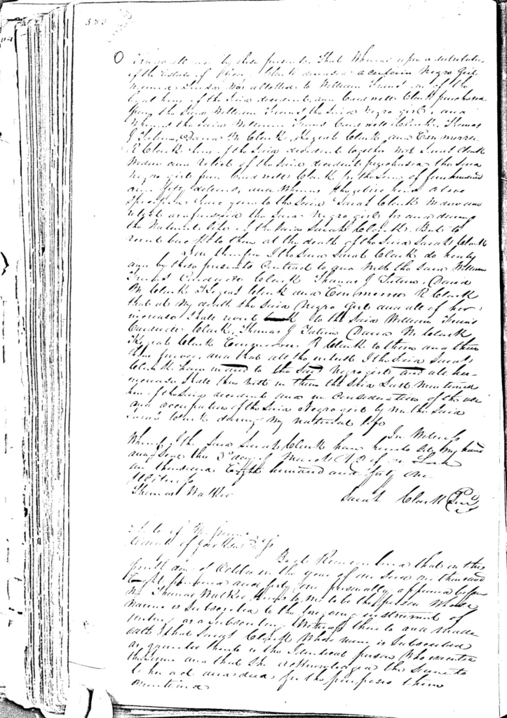 Deed of Gift: Clarks to S. Clark