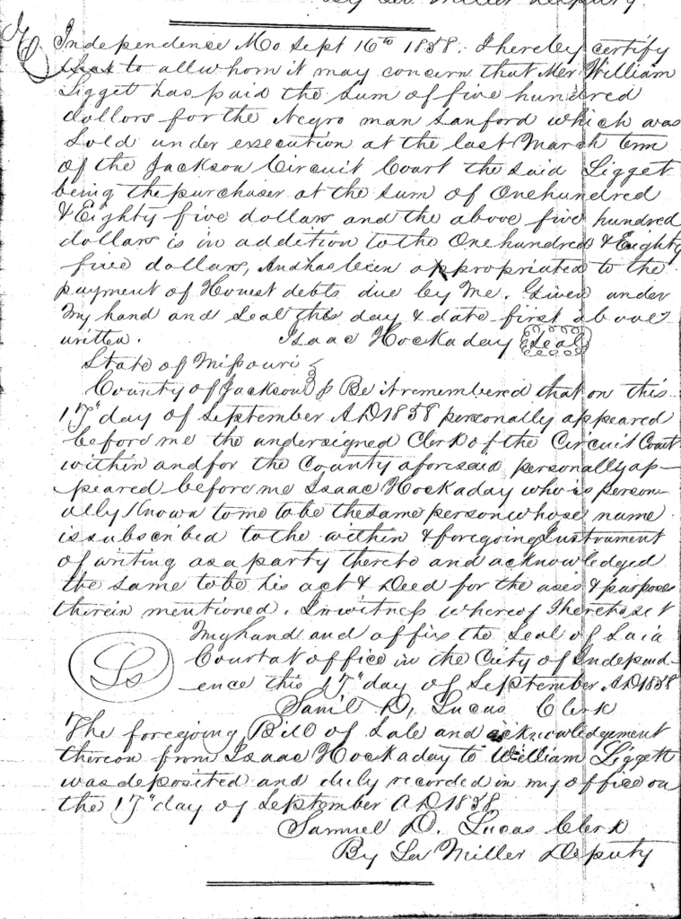 Bill of Sale: William Liggest