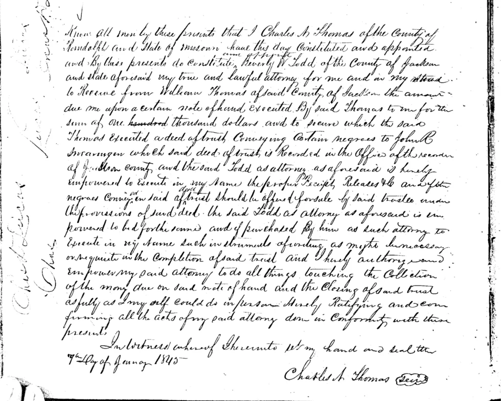 Deed of Trust: C.A. Thomas