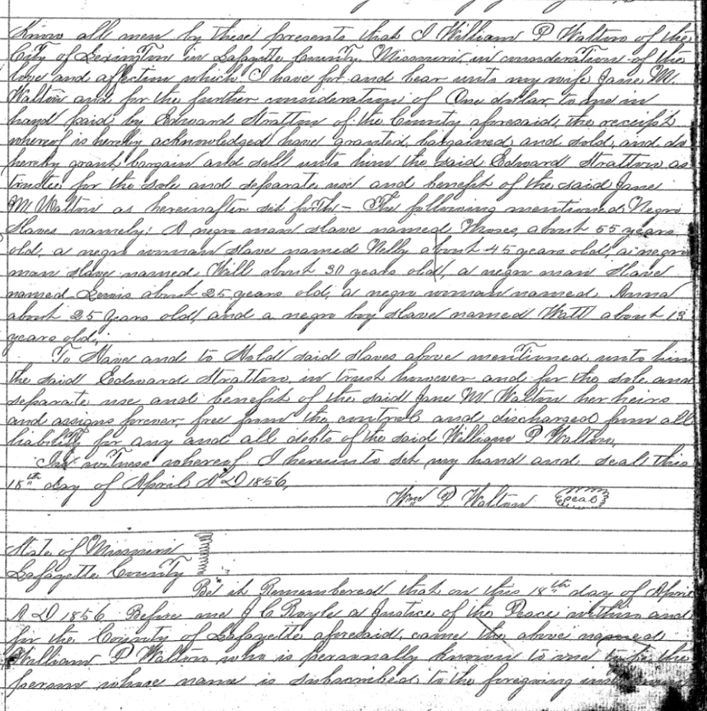 Deed of Trust: W. Pitcher to E. Stratton