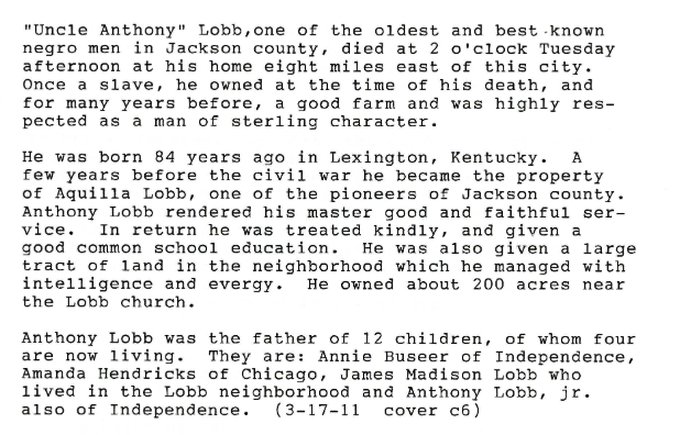 Obituary of “Uncle Anthony” Lobb